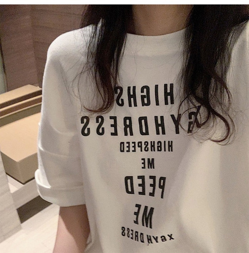 [Milk Silk 180g Double-Spun] 2990 Short-Sleeve T-Shirt for Women, Korean-Style Loose & Casual Harajuku Top with Chic Hong Kong Vibes