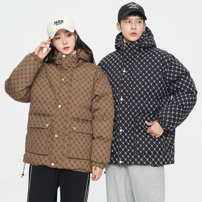 2025B字棉服男小牛津珍珠棉秋冬季潮牌加厚保暖防寒棉衣外套批发