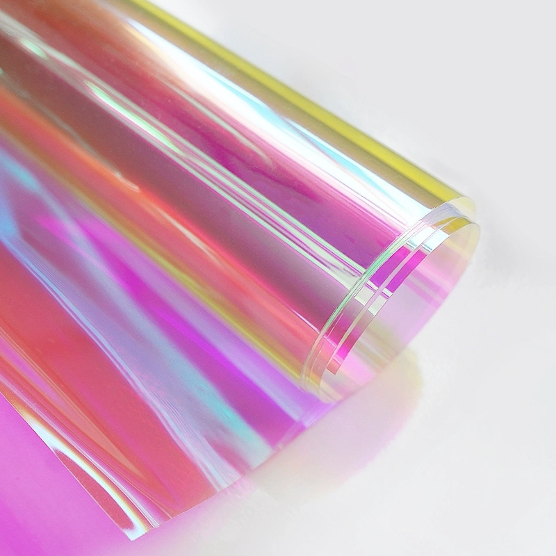 厂家批发幻彩 炫彩膜pet材料卷材装饰彩虹膜镭射纸渐变玻璃贴膜