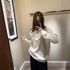 拉夫劳伦LF小马家刺绣半拉链麻花毛衣卫衣高领针织衫休闲男女慵懒