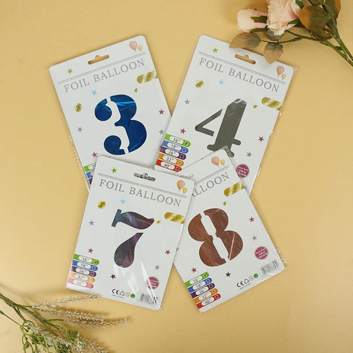 Wholesale INS style cross-border e-commerce 16-inch precision packaging digital independent paper card packaging aluminum foil balloon American version slim body