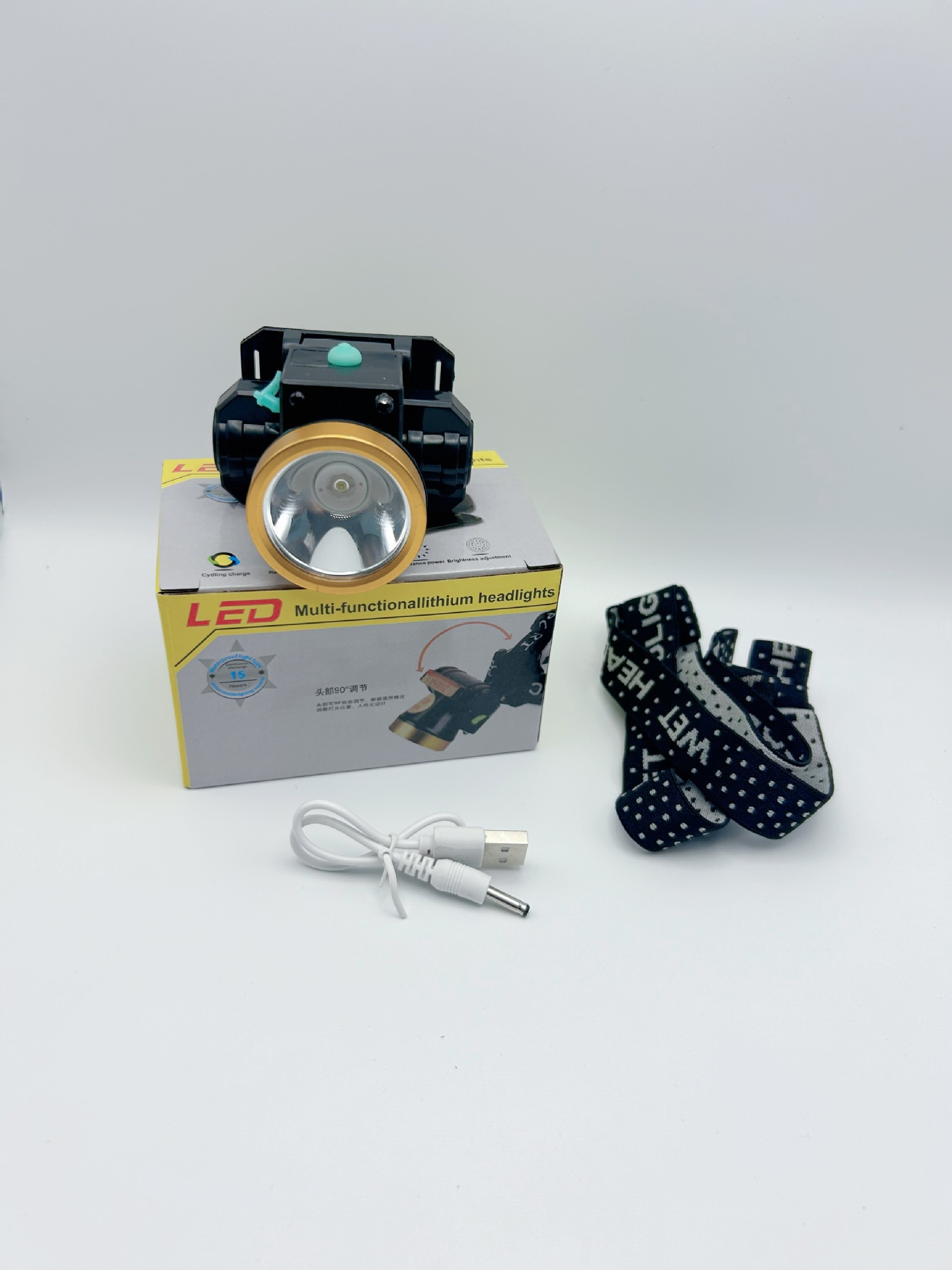 Lámpara de mina de prospección, luz fuerte, carga, súper brillante, alta potencia, batería larga, iluminación montada en la cabeza, led, rey de largo alcance, inducción