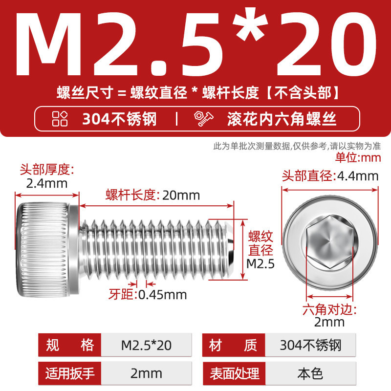 Болт Tianzhuo Hardware M2.5*20