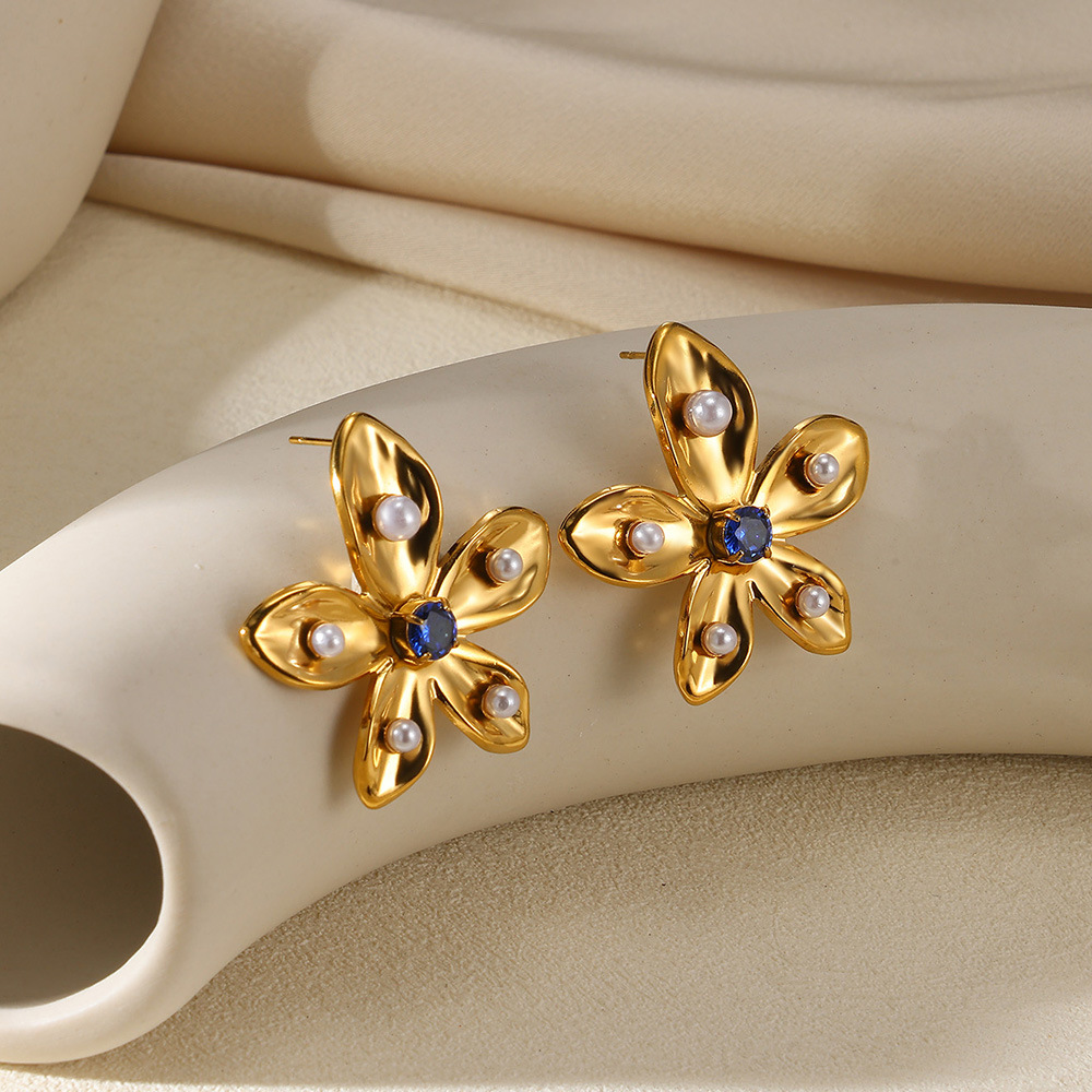 5g Weight 0.03µm-0.05µm Gold Plating Thickness PVD Coated Gold Plating Process 304 Stainless Steel Ear Needle Material Real Gold Plated Plating Material Zircon Inlay Material Dangling Earrings Classification 1 Pair Quantity Holiday, Daily Occasion 304 Stainless Steel Material Flower, Shell Pattern Women's Gender Vacation, Simple Style Style Waterproof Non Tarnish, Inlay Craft PVD Coated Real Gold Plated Flower Shell 304 Stainless Steel Vacation Simple Style Waterproof Non Tarnish Dangling Earrings 5