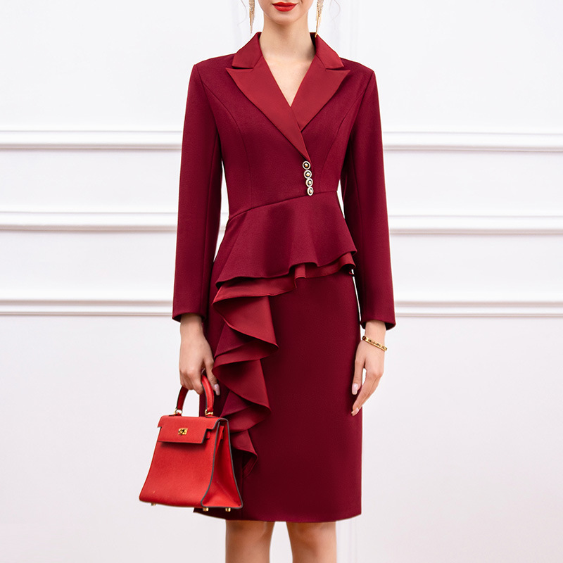 Chanel-Style Woolen Dress, Elegant Lady Suit, Stylish Business Attire, Mother's Outfit, Wedding Evening Dress, 2025 Autumn and Winter