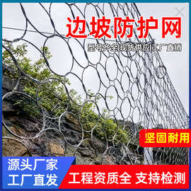 国标边坡防护网加筋网公路山体滑坡护山钢丝网主动边坡防护网被动