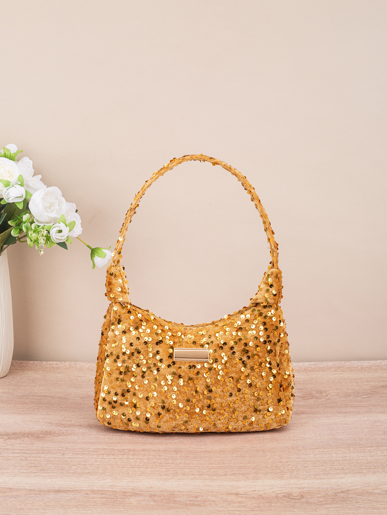 Bolso de moda de color sequilla de mujer bolso de hombro de verano blingbling nicho personalidad bolso de mano de cuerda