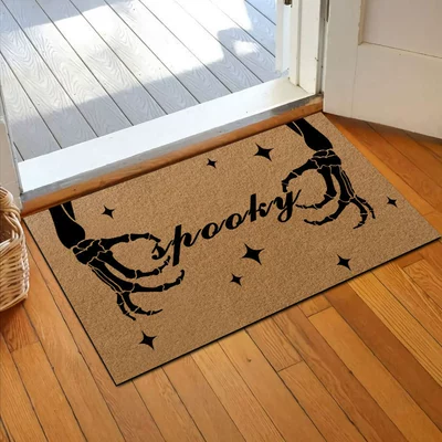 Avtomobil döşəmə paspasları – doormat, easy-to-clean entryway mat - imitation-coconut-fiber-uv-print-skeleton-hand-4060cmimitation-coconut-fiber-rubber-base