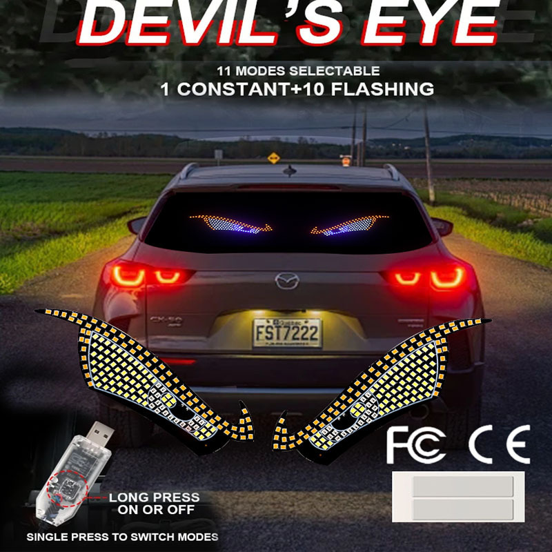 新製品デビルアイ車 LED 装飾ライト修正カジランビッグアイライトパーソナライズされた装飾 11 モード USB|undefined