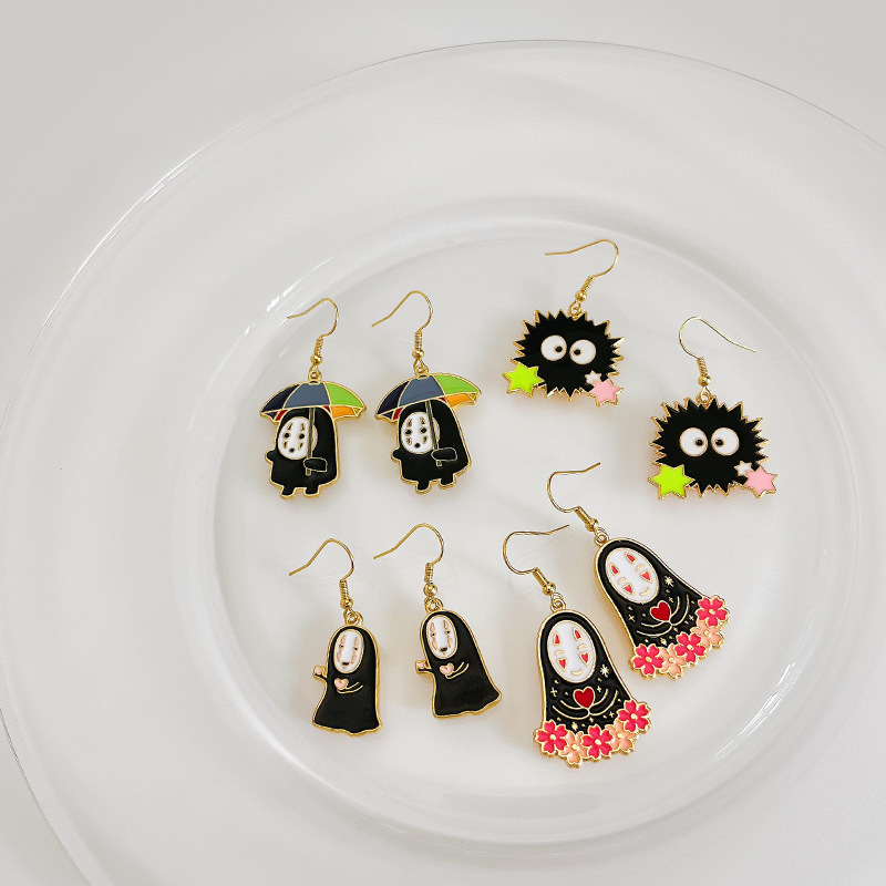 1 Pair Fashion Cartoon Character Enamel Alloy Drop Earrings display picture 5