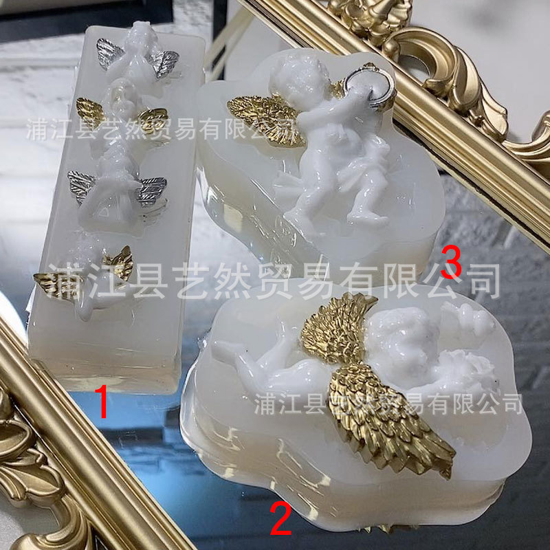 Cristal epoxi hecho a mano DIY expresión facial múltiple espejo Ángel elfo epoxi molde de silicona Mesa decoración molde