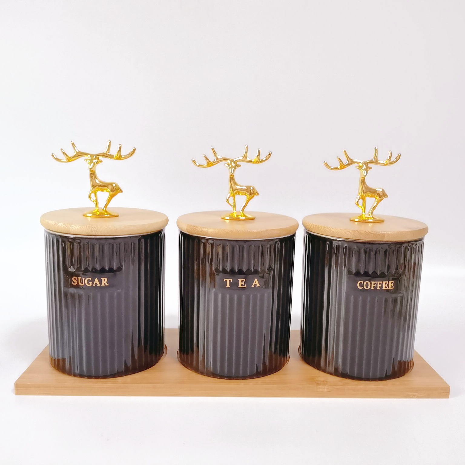 Fábrica directa de cerámica a rayas condimento tarro de almacenamiento tarro traje cocina almacenamiento tarro sal tarro hogar condimento tarro