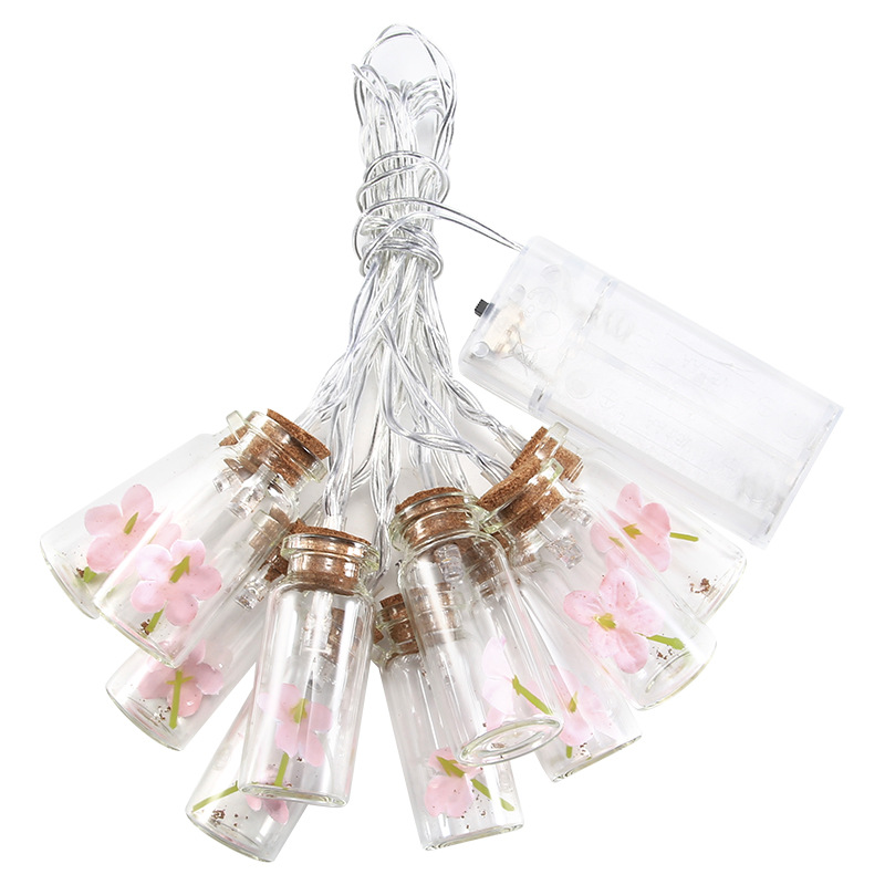 Nueva transfronteriza LED deseando botella de luz decorativa de Navidad caja de batería ins chica corazón foto accesorios en stock al por mayor