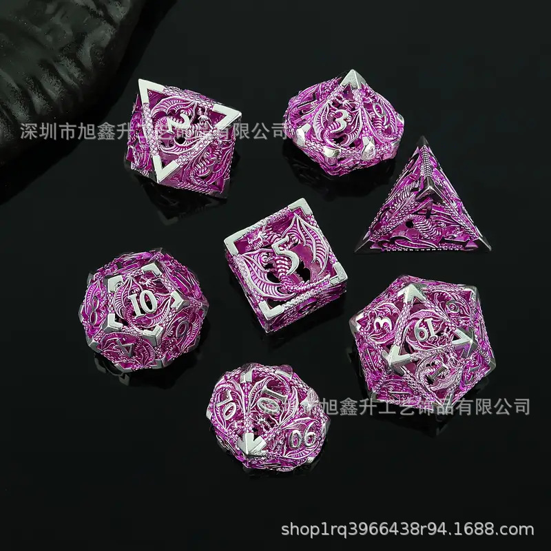 Kesulu metal hueco dragón Dados DND dragón y ciudad subterránea corriendo grupo juego de mesa multi-Cara dados digitales al por mayor D20