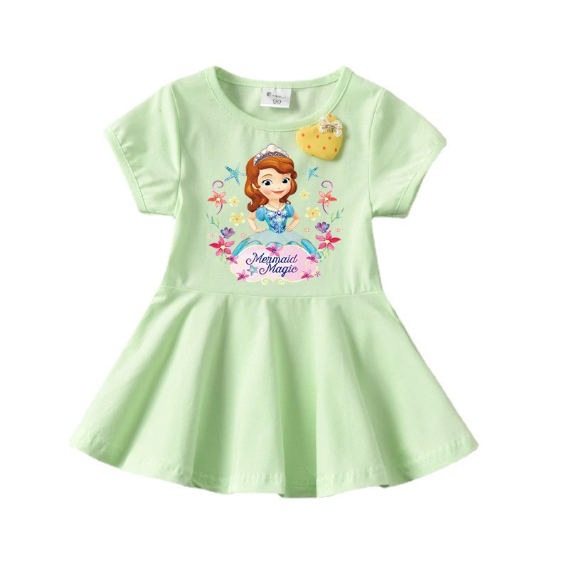 Summer dress, cute small princess costume, with short sleeve