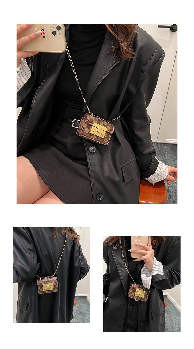 Nicho de moda mini cadena bolso de mujer 2026 nuevo bolso cuadrado simple diario bolso de tela de mujer