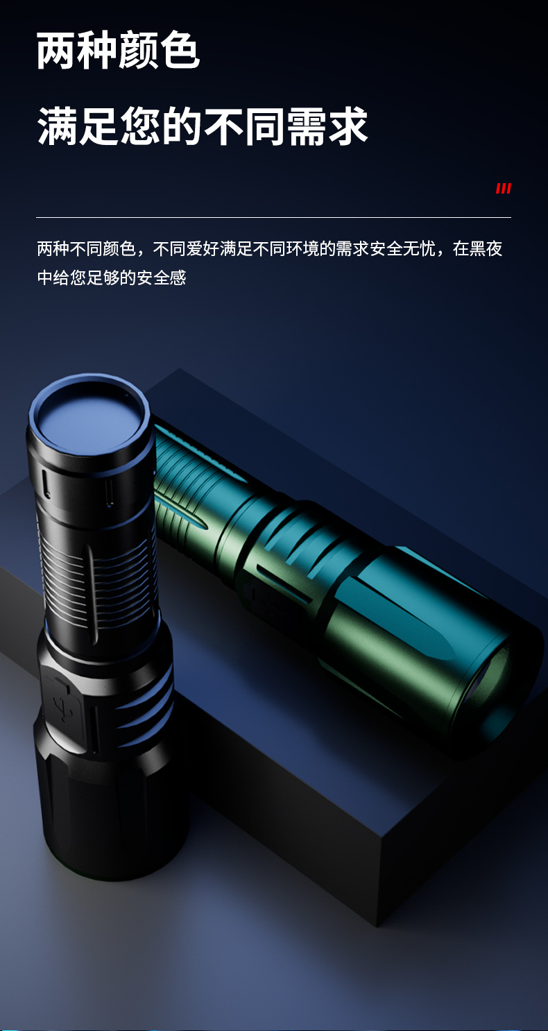 Strong Light Flashlight, White Laser, Rechargeable, Outdoor, Home Use, Portable Patrol, Ultra-Long Battery Life, White Rechargeable, Ultra-Bright