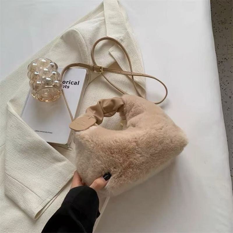 毛绒包女秋冬新款手拿包时尚高级感毛茸茸包包单肩斜挎手提毛毛包|undefined