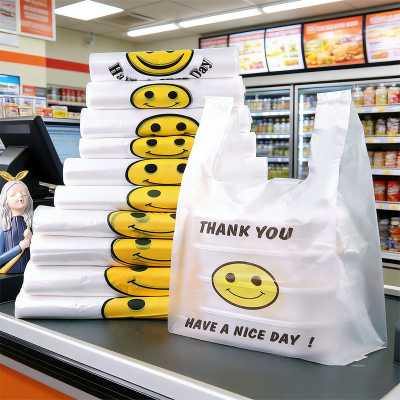 Plastic Bags, Transparent Vest Bags, Thickened and Enlarged, Wholesale Supermarket Shopping Bags, Smiley Face Plastic Bags, Food Preservation Bags Plastic Bags, Transparent Vest Bags, Thickened and Enlarged, Wholesale Supermarket Shopping Bags, Smiley Face Plastic Bags, Food Preservation Bags