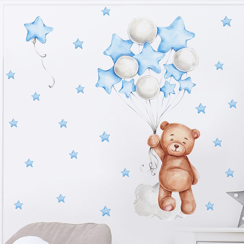 Lindo Estrella Oso Pvc Pegatina De Pared Arte De Pared display picture 10