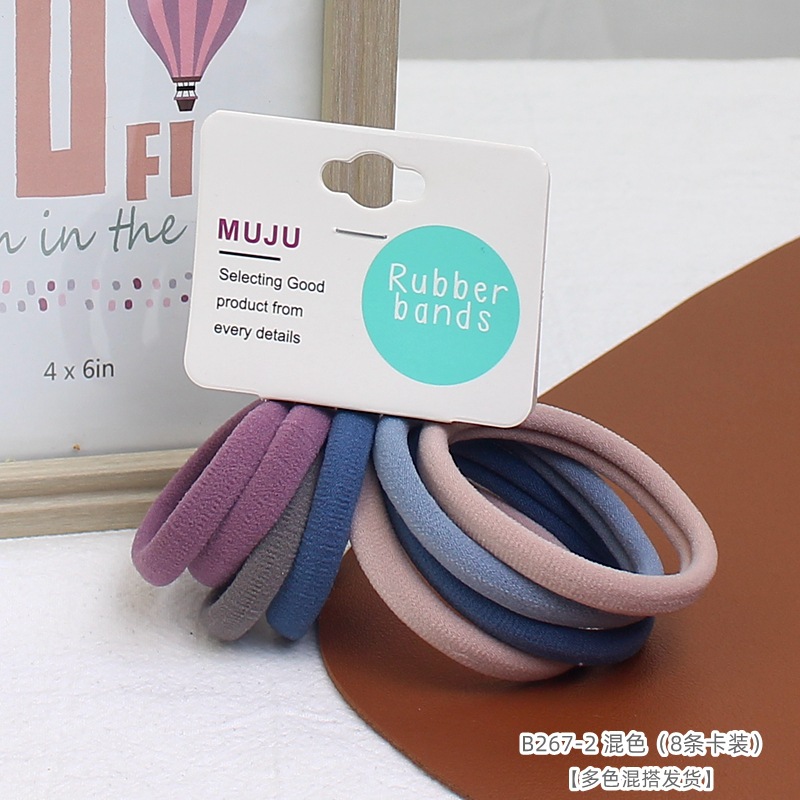 [Carga de tarjeta] sensación de alto nivel coreano de cabello de código de barras de moda de alta elasticidad de cabello anillo de cabello correa de cola de caballo