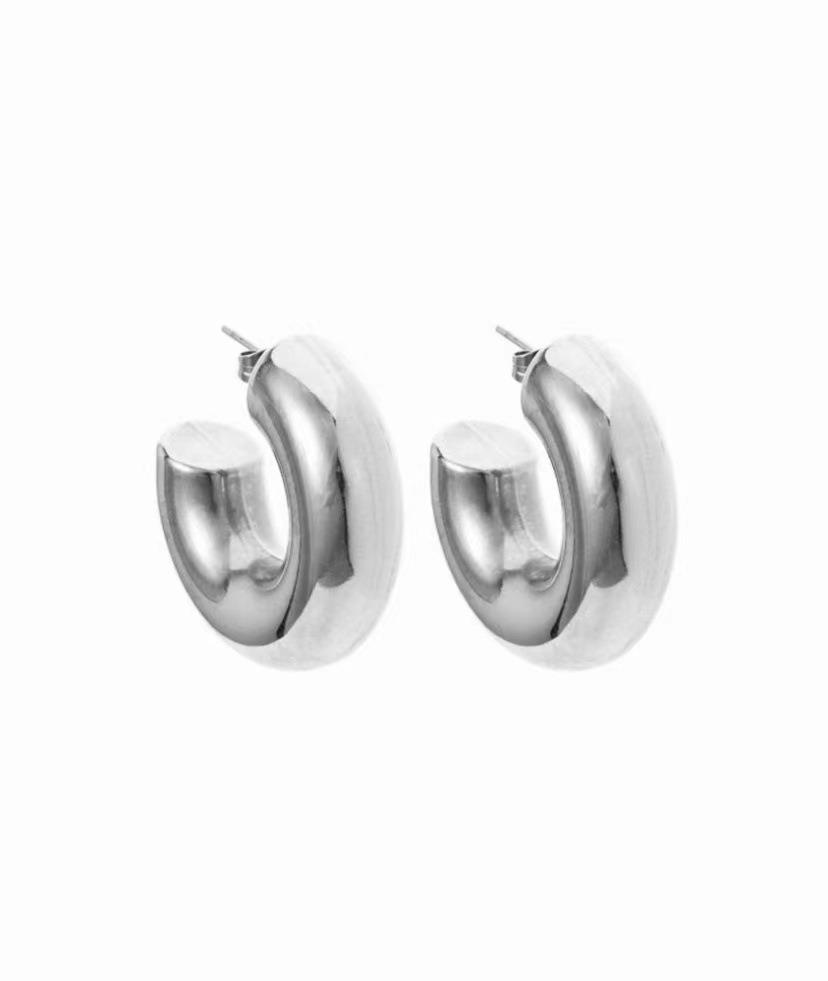 1 Pair Simple Style Geometric Plating Titanium Steel Ear Studs display picture 11