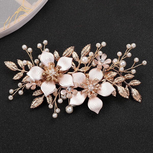 retro golden hairgrip handmade