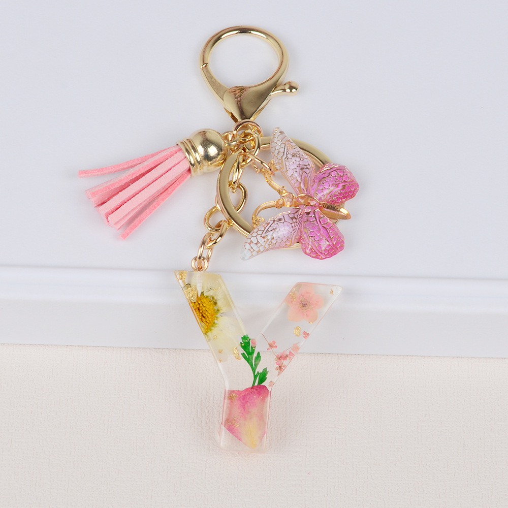 Original Design Letter Butterfly Plastic Epoxy Flowers Bag Pendant Keychain display picture 25