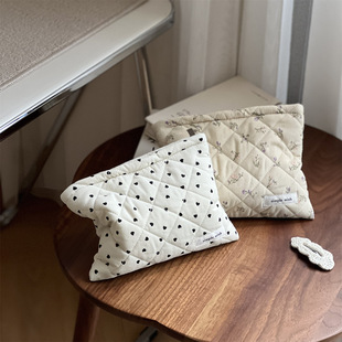 [Suxi bag] corduroy quilted cotton small size cosmetic bag makeup bag small storage liner bag mobile phone bag