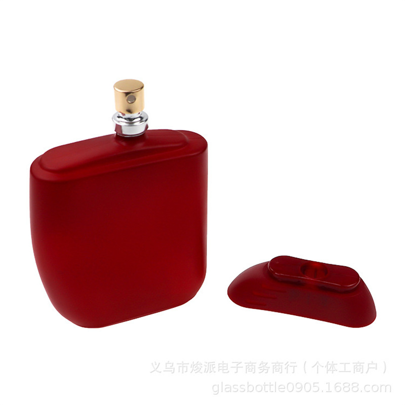 批发不规则女士旅行香水瓶便携式分红色玻璃瓶装瓶时尚100ml厂家