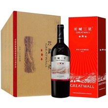 中粮长城三星美乐副牌干红葡萄酒长城解百纳干红葡萄酒6瓶礼盒装