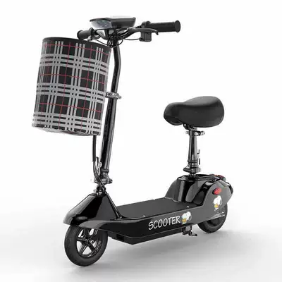 Little Dolphin Mini Electric Vehicle with Battery Small Foldable Battery Car Work Campus Scooter Scooter (Qatlanan elektrik skuterlər) - black-24v-8a-brushed-motor-dedicated-battery