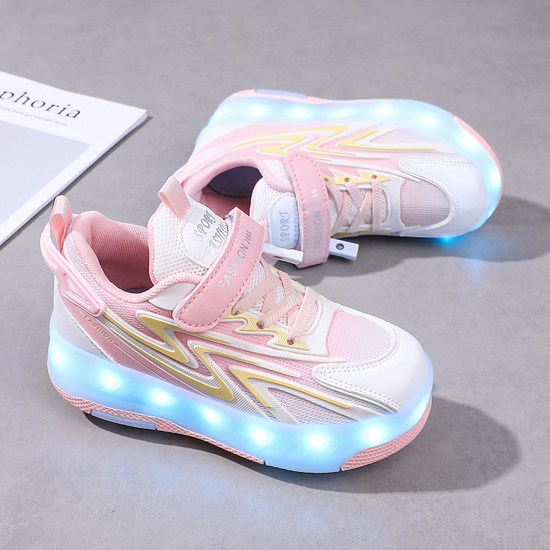 Niños zapatos para niños niños niñas adultos zapatos de vuelo de cuatro ruedas zapatos con ruedas zapatos de patinaje de ruedas de niñas