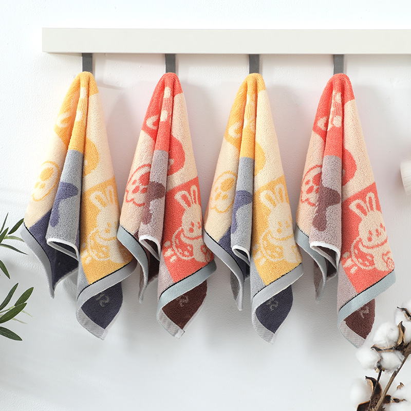 2024 New Cute Smiling Alphabet Towel for Home Use, Adults and Children, Face Cotton Towel, Supermarket Gift, Children's Towel