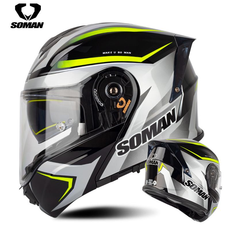 Nuevo SOMAN motocicleta casco de carreras de doble lente casco de exposición casco de equitación Cuatro Estaciones de la motocicleta circunferencia de la cabeza grande 965