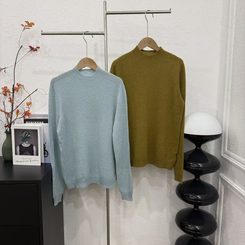"Airy Glutinous Golden Bean" semi-round neck versatile 15% cashmere 85% wool one-piece molding process 5560 "Airy Glutinous Golden Bean" semi-round neck versatile 15% cashmere 85% wool one-piece molding process 5560