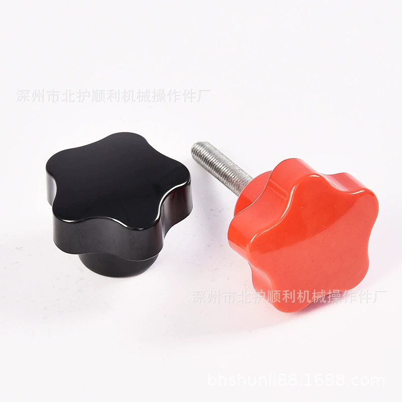 Готовая резьбовая bakelite ручка с пятью звёздами M8*40-20, ручка с дыркой под цветок с цветком сливовым, дверная ручка