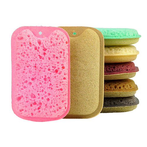 Square seaweed dishwashing sponge wipe scouring cloth kitchen household cleaning non-oily double-sided dish washing cloth magic wipe
