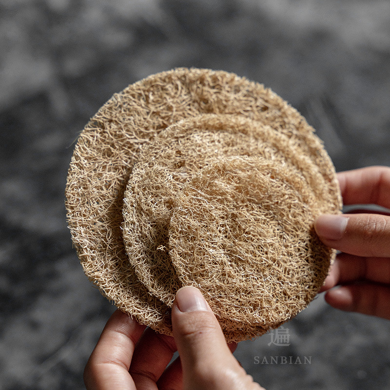 Estilo japonés de absorción de agua Loofah olla estera montaña de arcilla púrpura olla de Kung Fu ceremonia del té juego de té accesorios de ratán olla estera de Té