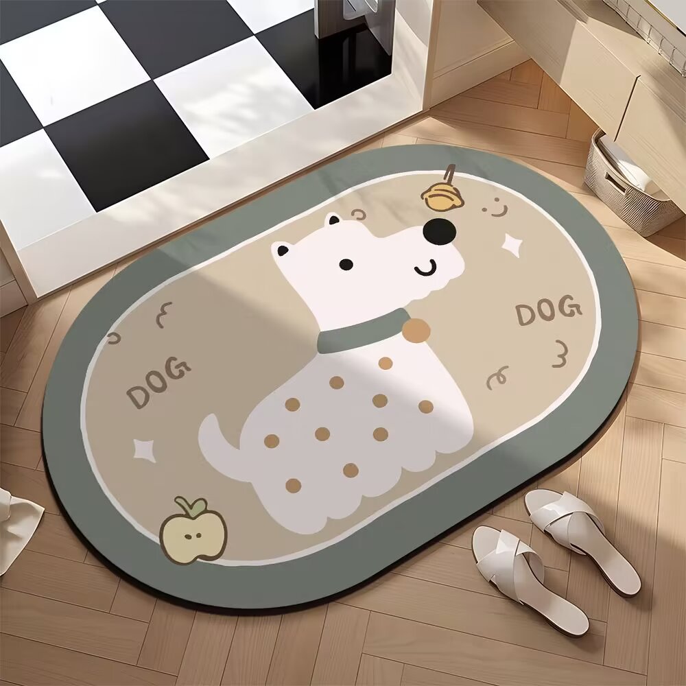 Cartoon non-slip hygienic carpet, water absorbent 3