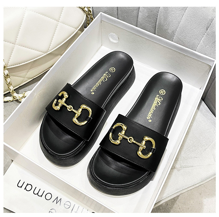 Genuine leather slippers women's summer wear thick bottom 2022 new fashion all-match net red small size 313233 beach shoes ins_voghion.com