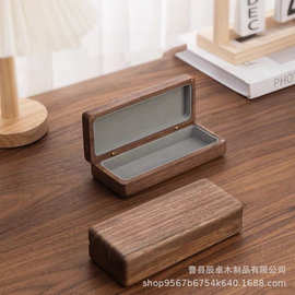 跨境木质眼睛收纳盒便捷老人老花镜太阳镜包装盒翻盖学生近视镜盒