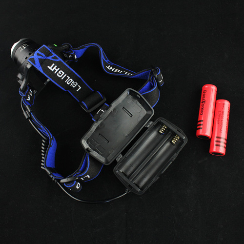 Cross-border outdoor fishing headlamp LED telescopic zoom purple light sensing searchlight T6 strong light yellow white blue light headlamp