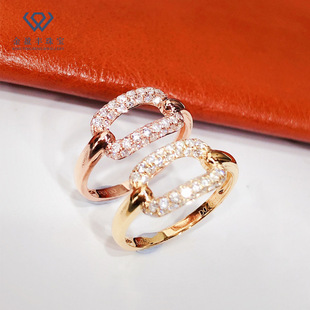 Ретро брендовое обручальное кольцо, золото 750 пробы, европейский стиль, простой и элегантный дизайн, японские и корейские
