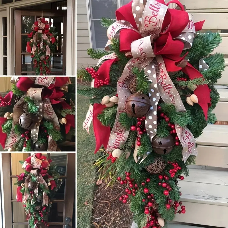 アメリカの手作りクリスマス装飾品クリスマス倒掛木60/ 90cmブドウ紅果クリスマスツリークロスボーダー起爆金|undefined