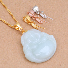 S925纯银简约瓜子扣 吊坠扣 观音翡翠玉扣项链扣佛公玉坠扣头配件