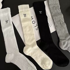 Iu系刺繍蝶結び下腿靴下バレエ風長筒綿靴下女性春夏の薄い通気性のある靴下