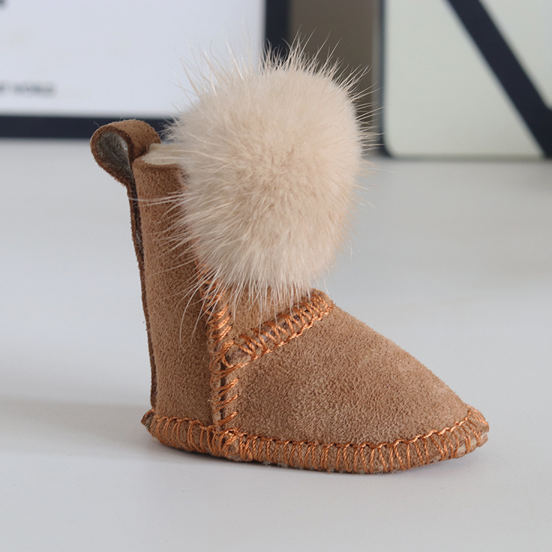 Mink Snow Boots Small Pendant Personalized All-match Mink Fur Ball Fur Car Keychain Pendant Plush Bag Pendant