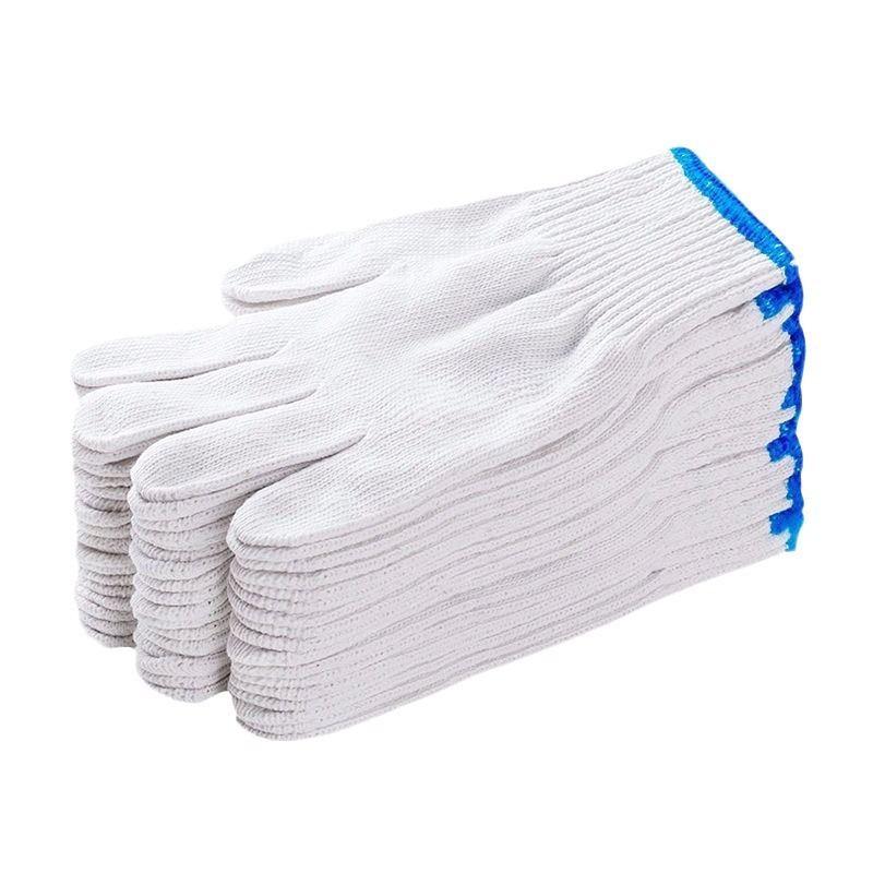 Guantes de hilo de algodón al por mayor de fábrica Guantes de protección laboral de protección gruesa Guantes antideslizantes y transpirables Guantes de hilo de algodón resistentes al desgaste