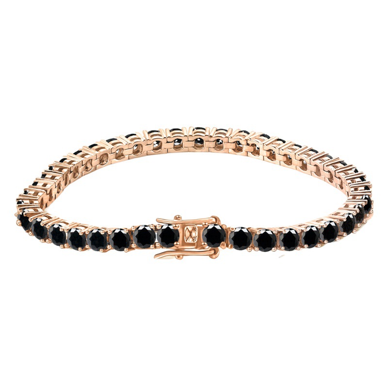 Europa y América transfronteriza hip hop estilo 3mm Cadena de tenis 10 puntos negro moissanite plateado 18K platino collar de los hombres